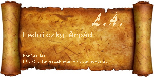 Ledniczky Árpád névjegykártya