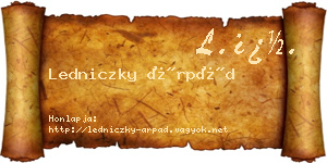 Ledniczky Árpád névjegykártya