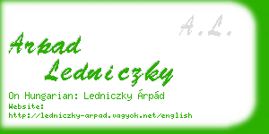 arpad ledniczky business card